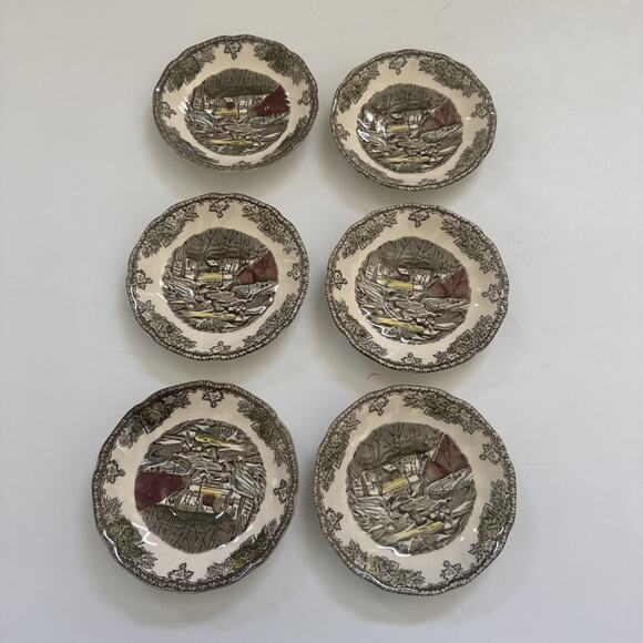 Johnson Brothers The Friendly Village Set 6 Saucers 5.5" The Ice House ENGLAND - Picture 2 of 10